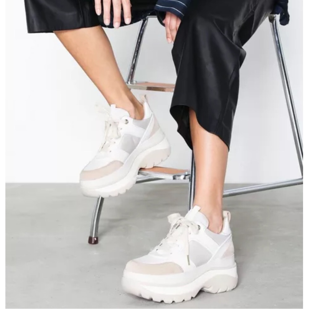 Michael Kors Felicia Leather Platform Dad Trainer Sneakers size 6.5 - Picture 4 of 16